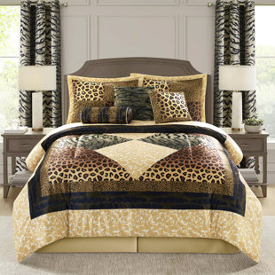 NANSHING AMERICA, INC Tucson 9 Piece Leopard Print Comforter Set