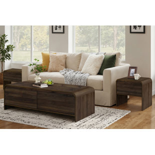 MILLWOOD PINES Hellwig 3-Piece Set - Cocktail Table & 2 End Tables In Walnut
