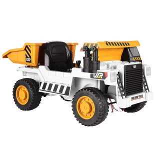 DREAMDWELL HOME 12V Kids Ride On Dump Truck With Electric Dump Bucket, Parent Remote Control, Electric Tractor With Shovel Ride on Construction Vehicle