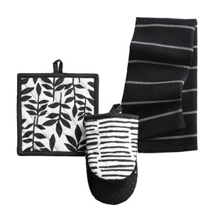 NO. 918 MILLENNIAL Silas Modern Mini Oven Mitt, Potholder, And Kitchen Towel Set