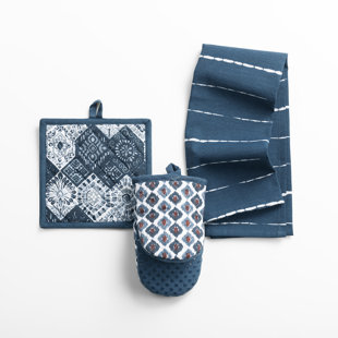 NO. 918 MILLENNIAL Camilla Global Craft Mini Oven Mitt, Potholder, And Kitchen Towel Set