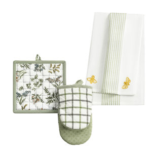 NO. 918 MILLENNIAL Provence French Countryside Mini Oven Mitt, Potholder, And Kitchen Towel Set