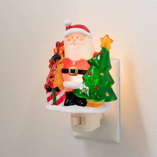 CLOVER LANE 5.75" Christmas Whimsical Santa Nightlight