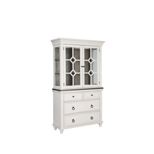 EMERALD HOME FURNISHINGS Solid Wood Buffet With Hutch