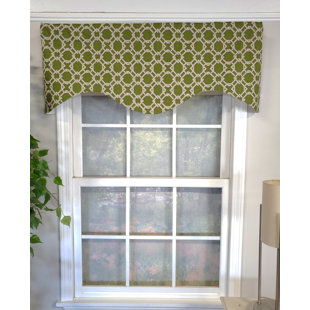 RLF HOME Geometric Cotton Blend Scalloped 50'' W Window Valance in