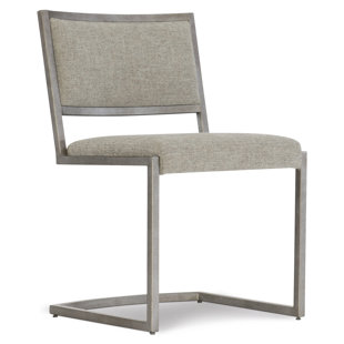 BERNHARDT Ames Upholstered Side Chair in Glazed Silver