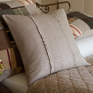 TAYLOR LINENS Farmhouse Embroidered Cotton Throw Pillow