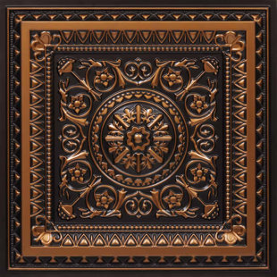 FROMPLAINTOBEAUTIFULINHOURS Marseille 24'' W Textured PVC Drop-In Ceiling Tile In Antique Gold (Set of 10)