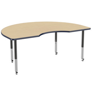 FACTORY DIRECT PARTNERS 48" x 72" Kidney T-Mold Activity Table with Adjustable Legs