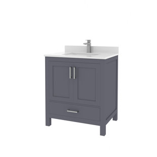 AYNA DECORS Rooh 30'' Single Bathroom Vanity with White Quartz Top