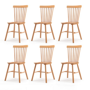 LAUREL FOUNDRY MODERN FARMHOUSE® Chesley Solid Wood Windsor Back Side Chair (Set of 6)