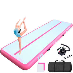 CONNSANN Inflatable Air Gymnastics Mat 10ft Training Mat 4inches With Electric Pump For Home/gym/outdoor