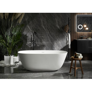 CPINGAO 71'' x 36'' Freestanding Soaking Solid Surface Bathtub