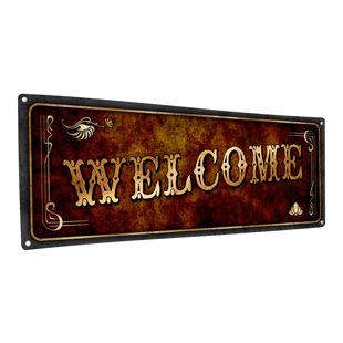 ROSALIND WHEELER " Brown Welcome Metal Sign "