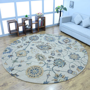 CANORA GREY Gudmestad HAND TUFTED WOOL ECO-FRIENDLY AREA RUGS - Cream Color | Floral Design | Area Rugs for living room, Bedroom