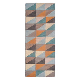 WINSTON PORTER Bettejo HAND TUFTED WOOL ECO-FRIENDLY AREA RUGS - Multicolor | Geometric Design