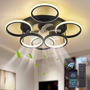 WROUGHT STUDIO™ Kirac 24.8'' 6 - Blade Dimmable LED Ceiling Fan with Remote Control and APP