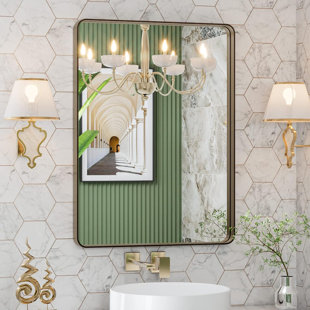 ORREN ELLIS Aevar High-Strength Tempered Glass and Aluminum Alloy Framed French Cleat Mounted Wall Mirror