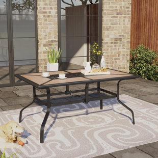 DARBY HOME CO Ahkari Rectangular Outdoor Dining Table