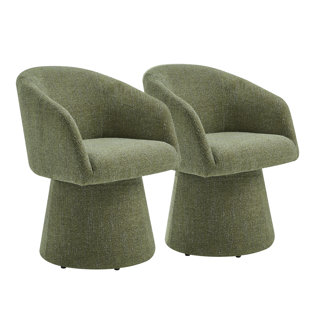 ROOMSENSE Kyo Chenille Upholstered Barrel Chair (Set of 2)