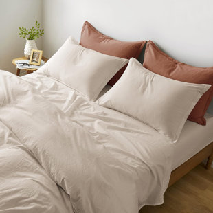SWEETY PIE INC Stonewashed Cotton Solid Color Duvet Cover Set