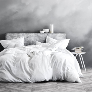 SWEETY PIE INC Stonewashed Cotton Solid Color Duvet Cover Set