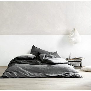 SWEETY PIE INC Stonewashed Cotton Solid Color Duvet Cover Set