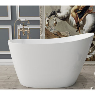 SOTUBX Free Standing Tub 51" x 30" Deep Soaking Acrylic A29 Stand Alone Bathtub