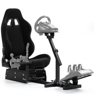 Anman G29 Racing Simulator Cockpit With Black Seat Fit Logitech G920 G923 Xbox, Not Include Steering wheel & Wheels & Pedals and Shifter Handbrake