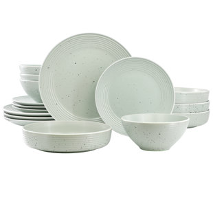 HomeStyle Entertaining Emilia 16 Piece Double Bowl Stoneware Dinnerware Set