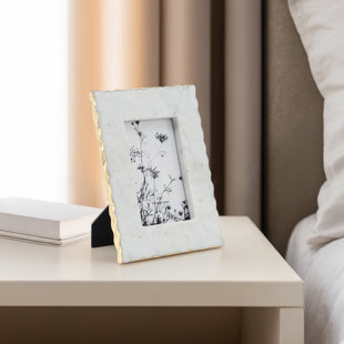 WILLA ARLO™ INTERIORS Sagebrook Home White Marble Jagged Edges Photo Frame Contemporary Picture Frame