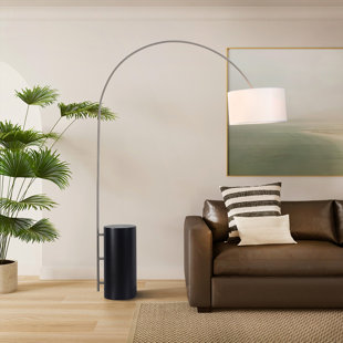 NOVA OF CALIFORNIA Palos Verdes Arc Floor Lamp - 82", Dark Brown & Brushed Nickel, Dimmer