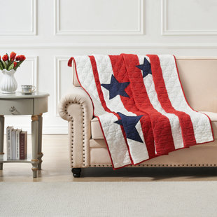GREENLAND HOME FASHIONS Heritage Star Stripe Cotton Throw