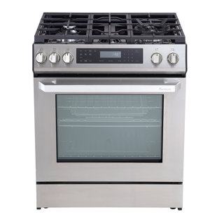 RANGAIRE 30 Inch Self-Cleaning Gas Range with AirFry and Glass Touch Controls in Stainless Steel