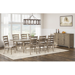 EMERALD HOME FURNISHINGS Clintwood 8 Person Extendable Solid Wood Dining Set