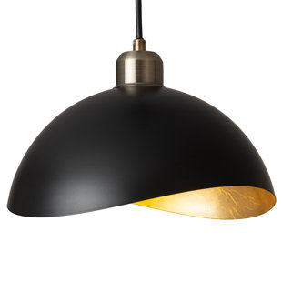 NOVA OF CALIFORNIA Luna Bella Pendant Light Small - Matte Black, Weathered Brass