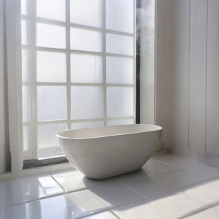 KISRAIS 59'' x 29'' Freestanding Soaking Acrylic Bathtub