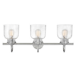 HINKLEY Congress Three Light Clear Seedy Glass Bath Vanity Light