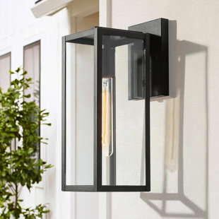LALUZ Black 14''H Outdoor Wall Light