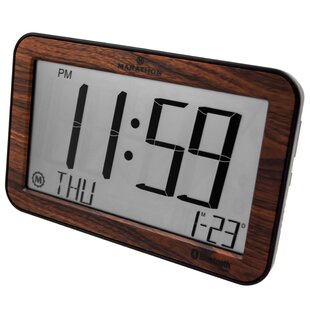 MARATHON WATCH COMPANY Modern & Contemporary Digital Atomic Tabletop Clock with Alarm