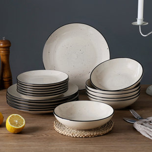 LATITUDE RUN® Dorothy 18 Piece Handmade Stoneware Dinnerware Set - Service for 6 (Set of 18)