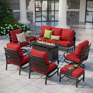 WILDON HOME® Tapasi 9 - Person Outdoor Seating Group with Cushions
