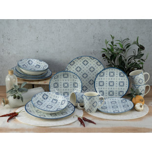 CREATABLE 16-tlg. Geschirrset Yara aus Steingut für 4 Personen (Set besteht aus 4)