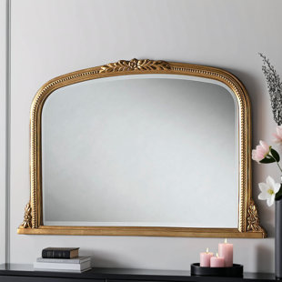 ASTORIA GRAND Gold Arched Beaded Kalmar Overmantle Mirror