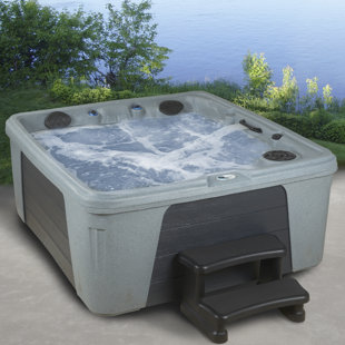 AQUALIFE® BY STRONG SPAS® Trend 5-Person 28-Jet 54-Port Lounger Plug and Play Hot Tub Spa with Stainless Steel Heater, Digital Control, LED Lighting, Insulated Cover Included, Made in USA