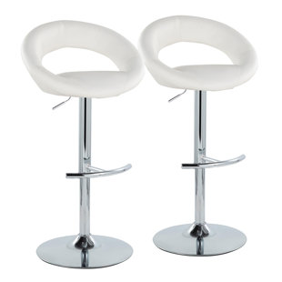 LUMISOURCE Posh Adjustable Barstool - Set Of 2