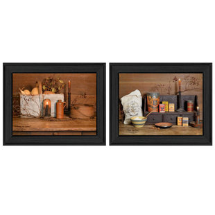 TRENDY DECOR 4U Baking Supplies 2-Piece Vignette Framed Wall Art for Living Room, Home Wall Decor by Billy Jacobs