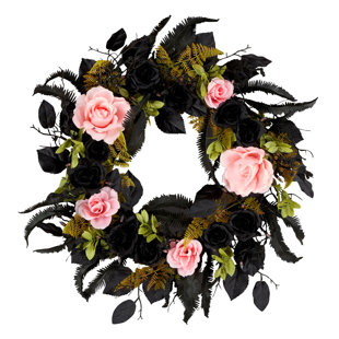 National Tree Company 24in. Cute and Creepy Halloween Wreath with LED Lights