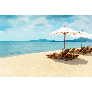 BEACHCREST HOME Woman On Beach Chair by VladGans - No Frame Art Prints on Canvas