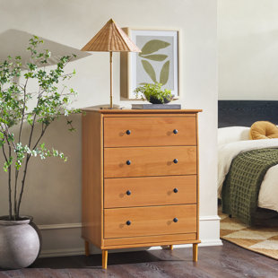 WADE LOGAN® Bhuneshwar Solid Wood 4-Drawer Dresser
